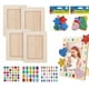 thumbnail image 1 of Kit de manualidades para pintar marcos de fotos, marcos de fotos de madera con soporte, juego de herramientas para pintar, pegatinas de Eva con purpurina y estrellas en forma de corazón para regalar,, 1 of 5