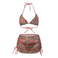 thumbnail image 4 of vigerkar Women's Bikini Set Sexy Print Bikini Halter String Two Piece Swimsuit Y2K Bathing Suit (Red, XL), 4 of 9