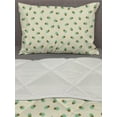 thumbnail image 3 of 1970s Comforter & Sham Bedding Set, Raindrop Shapes Pattern with Pale Toned Beige Background Classical Design, 3 pcs Duvet Set Microfiber Filling Quilt, 5 Sizes, Green Brown and Beige, by Ambesonne, 3 of 4