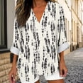 thumbnail image 2 of Womens Long Sleeve V Neck T-Shirts Graphic Printed Tunic Tops Casual Loose Fit Pullover Shirts Spring Summer Clothes (M, White), 2 of 5