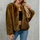 thumbnail image 5 of Chaqueta de abrigo cálida para mujer, de invierno, lisa, con cuello redondo, 5 of 9