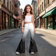 thumbnail image 2 of UJNDER Kids Gradient Color Flared Trousers Elastic Waist Soft Comfortable Blend Everyday Wear Kids Pants,01_Grey,13-14 Years, 2 of 6