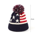 thumbnail image 4 of Winter Thermal Knit Hat for Men Women, Warm Lined Beanie Cap with USA Flag Design and Pom-Pom Top, Cozy Bobble Hat for Cold Weather, Skiing, Hiking and Outdoor Sports, 4 of 5