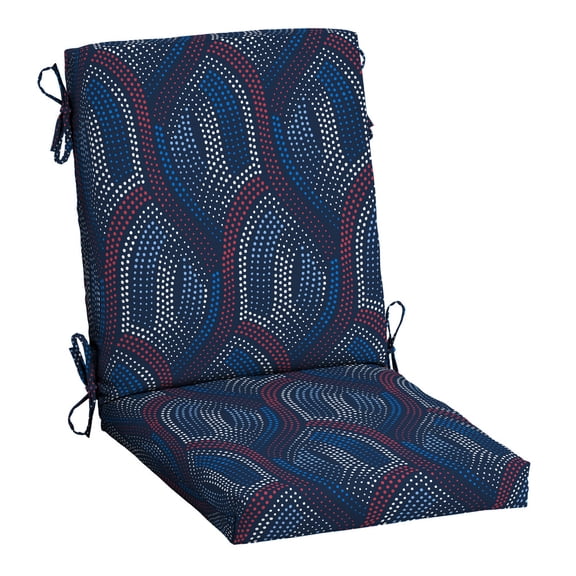 ARDEN Outdoor Dining Chair Cushion, 20 in x 20 in, Patio Cushion for Patio, Dining, or Rocking Chairs, Sapphire Liberty Mosaic