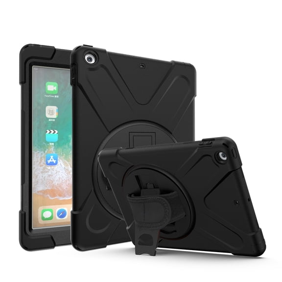 KIQ Shield Series for Apple iPad 6th Generation Cases iPad 5th Generation Case 9.7 Inch Shockproof Drop Protection Cover W/Kickstand A1893 / A1954 iPad Case 6th Generation - Black