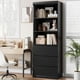 thumbnail image 4 of Sophisticated almacenamiento: altura estante libros con cajones - rural style madera deep bookshelves - negra finish sala estar, study, kitchen, oficina en casa - organize your space con elegance, 4 of 6