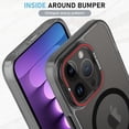 thumbnail image 6 of Compatible with iPhone 15 Pro Max Case Magnetic 【Support Compatible with Magsafe】 Kickstand Camera Lens Crystal Luxury Case Camera Protector + Screen Protector Edge Cover Case -Black, 6 of 14