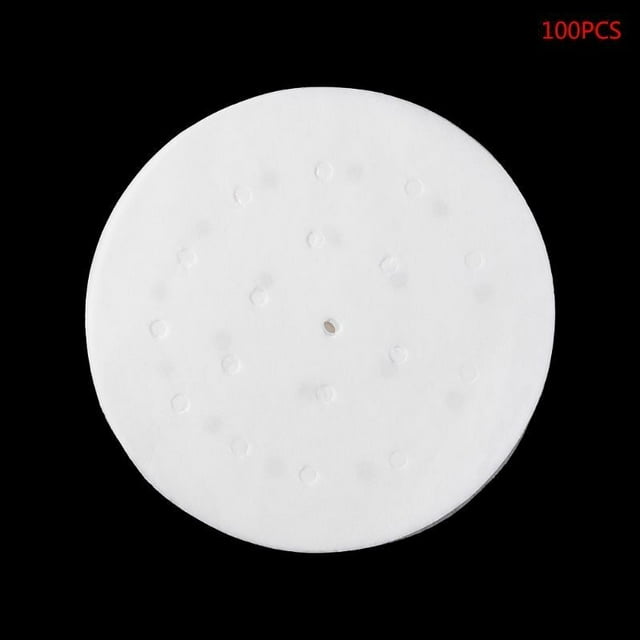 Lefu 100 Pcs Rond Jetable Papier Perforé Bambou Doublures en Papier pour Cuiseur Vapeur Friteuse à Air Chaud