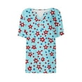 thumbnail image 5 of VerPetridure Patriotic Shirts for Women American Flag Shirt 4th of July Short Sleeve V-Neck Graphic Tee USA Star Stripes Tops, 5 of 5