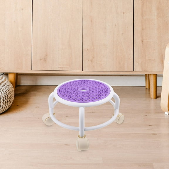 LULULION Assorted Color Plastic Rolling Stool with Wheels for Home Use and Pedicure Convenience
