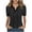 *Black, variant on VBVC Women's Polka Dot Collared Shirt,Short Sleeve V-Neck Top For Women,Ladies Summer Stretchy Breathable Blouse,Black,S-2XL