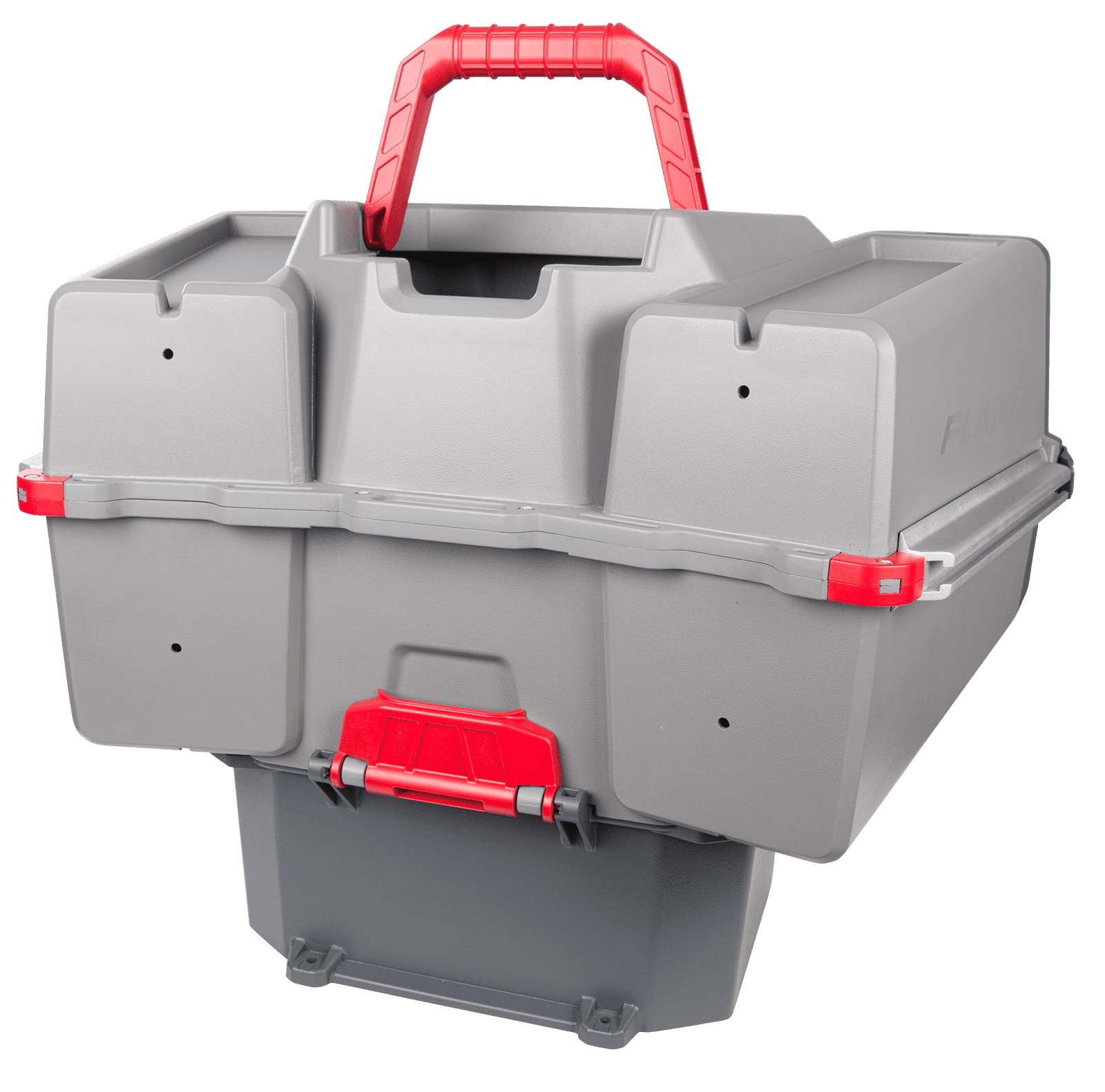 Einheitsgröße Plano PLAM80700 Kayak V-Crate Tackle Box und Köderaufbewahrung grau/rot Premium Tackle Storage