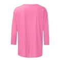 thumbnail image 5 of Aqestyerly Hauts de Noël pour Femmes Mode Féminine T-Shirt Imprimé de Noël Manches 3/4 Blouse Col Rond Hauts Décontractés, 5 of 5