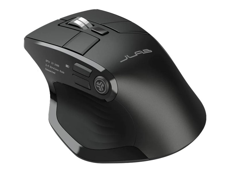 JLab Epic  Mouse, Right-Handed,  Optical, 9 buttons, Wireless - 2.4 GHz, Bluetooth 5.2, USB wireless receiver, Black