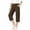 Brown, variant on New Summer Petite Fit 7/8 Length Pants Casual Comfortable Solid Color Cargo Pants Green 170