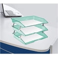thumbnail image 4 of Acrimet Plastic 3-Tier Letter Size File Organizer, Clear Green, 4 of 9