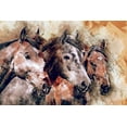 thumbnail image 2 of Bolokofsky, Ronald 24x17 Black Ornate Wood Framed with Double Matting Museum Art Print Titled - Horse Trio, 2 of 4