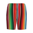 thumbnail image 4 of Rocae Mexican Serape Blanket Stripes for Men's Soft Sleep Pajama Shorts, Waistband and Pockets, 4 of 9