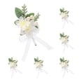 thumbnail image 1 of 6 piezas de boutonnieres blancos para hombres, novios y padrinos, 1 of 7