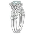 thumbnail image 6 of 1.84 Carat (Ctw) Aquamarine and White Topaz Engagement Ring & Wedding Band Set with Accent Diamonds 10K White Gold for Women, 6 of 7
