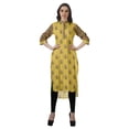 thumbnail image 2 of Moomaya Tunique en Coton Manches Retroussables Femme Kurti Imprimé Longueur Genou Kurta d'Été, 2 of 6