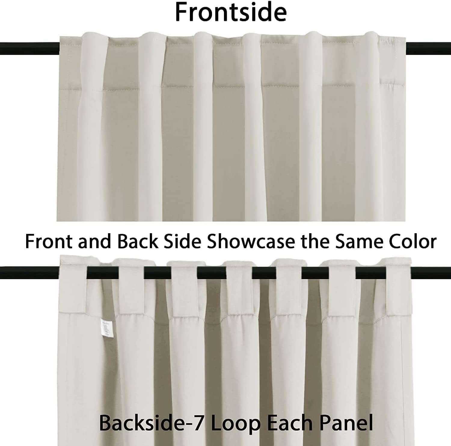 H.VERSAILTEX Blackout Thermal Insulated Window Curtains Bedroom Darkening Black out Drapes for Living Room Back Tab/Rod Pocket Draperies, 2 Panels, 52" x 63", Ivory/Cream