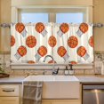 thumbnail image 3 of Ryvnso Basketball Curtains Sets Short Curtain Rod Pocket Half Window Cafe Farmhouse Tier 2 Panels 57"W x 36"L, 3 of 7