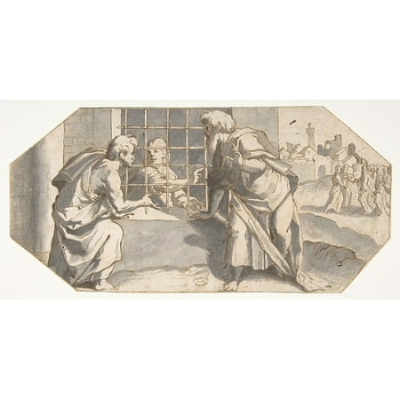Lodi Shops Saint John the Baptist in Prison Sends His Disciples to Question Jesus Poster Print by Ermenegildo Lodi (Italian Cremona 1598 “1616) (18 x 24) ()
