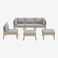 thumbnail image 3 of Clouddwell 6-Piece Light Gray Wicker Patio Sectional Conversation Set, Water Resistant Thick Cushions & Coffee Table for Backyard Poolside, 3 of 8