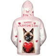 thumbnail image 2 of Happy Valentine's Day Siamese Brings Love Heart All Over Print 3D Hoodie Unisex Merch Hoodies Cat Lover Kitten Owner Gifts - 02028, 2 of 6