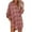 Pink, variant on IROINNID Womens Plus Size Tops Home Loose V Neck Buttons Plaid Print Long Sleeve Pockets Mini Shirt Dress,Khaki