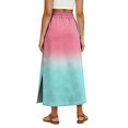 thumbnail image 6 of Gradient High Waisted Skirt, Casual Flowy Long Skirt with Slit and Pockets, Summer Ombre A-Line Slacks, 6 of 6