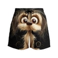 thumbnail image 6 of BRGZLK Mens Beach Shorts Summer Drawstring Waist Funny Cute Expression Of Puppy Print Summer Swim Trunks Novelty Beachwear Sports Vacation Shorts with Pockets, 6 of 6