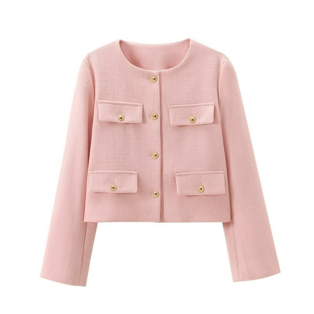 Tidyack ,Économies Incroyables,Manteau Décontracté à Manches Longues pour Femmes, Veste Cardigan Mode, 100 % Polyester, Conception Légère, Blazer à Col Rond, pour le Bureau et les Voyages, Style Polyvalent, Manteau pour Usage Quotidien