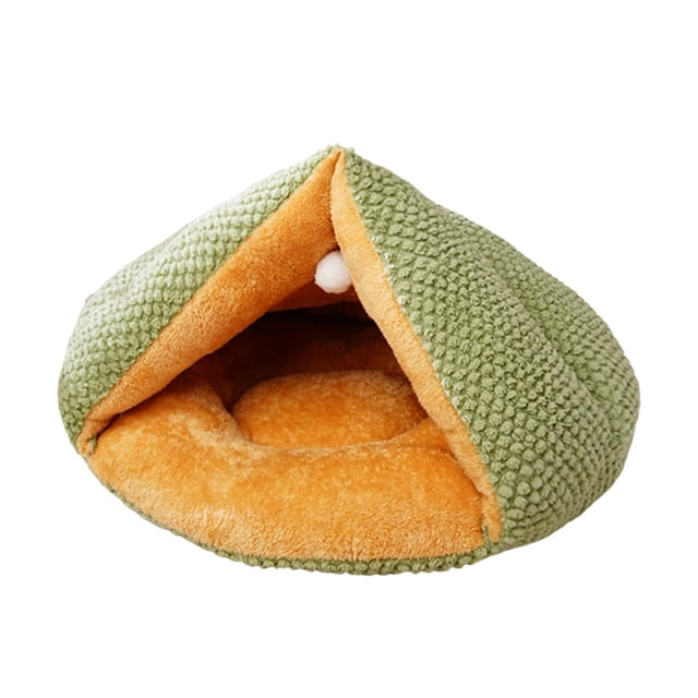Cama cueva para mascotas, cama para gatos, portátil, cálida y acogedora para invierno, caseta gruesa para cachorros para interiores S