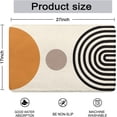 thumbnail image 2 of Mid-Century Abstract Modern Bohemian Style Bath Mat Simple Line Imitation Cashmere Rug - Rubber Non-Slip Soft Absorbent Thin Bath Mat Fits Under Door Shower Tub Shower Enclosure Sink (17" Wx 27" L), 2 of 6