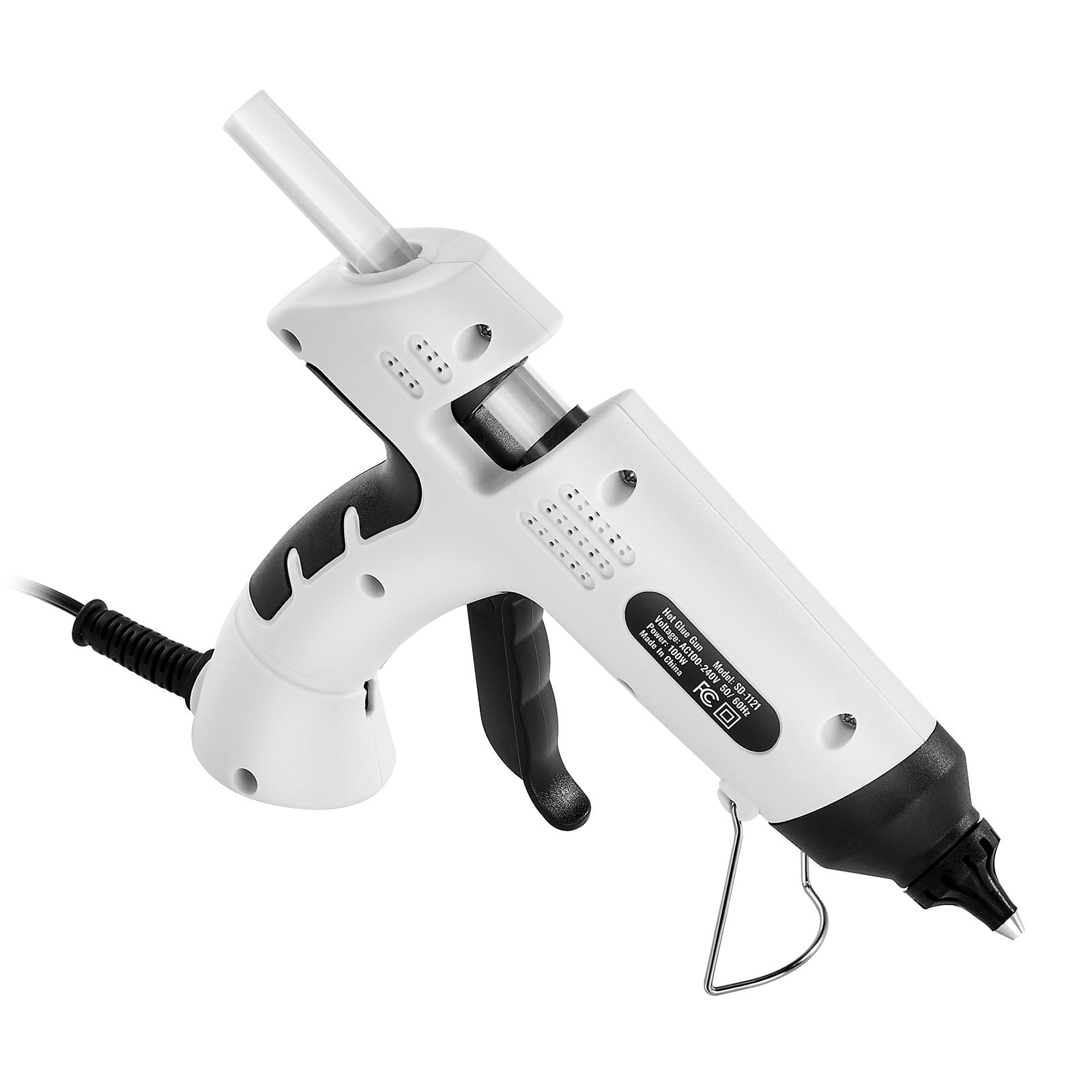 High Temp Mini Glue Gun 60W/100W, 20 Sticks & Pouch, Fast Melting for Arts, DIY, Household Fixes, Portable Design, White