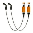 thumbnail image 1 of 2x colgadores oscilantes para pesca de carpa, cadena para exteriores con una longitud Total de 33cm, indicador de mordida fácil de colocar para alarma Naranja, 1 of 8