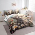 thumbnail image 2 of jejeloiu Colorful Cute Flower 7-Piece Twin Bedding Sets Kids,Kawaii Pet Animal Cat Bedding Comforter Set,Reversible, 2 of 7