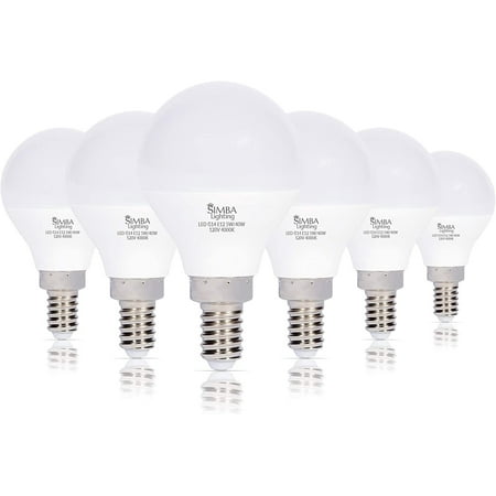 

Simba Lighting LED G14 G45 5W 40W Replacement Bulbs 120V E12 Candelabra Base 4000K Natural White 6-Pack