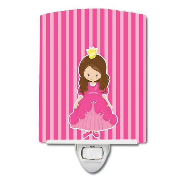 Caroline's Treasures BB8752CNL Brunette Girl Princess Grace Ceramic Night Light, 6x4x3", multicolor