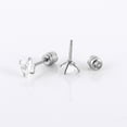 thumbnail image 5 of 11pairs Surgical Steel Earrings for Sensitive Ears Hypoallergenic 20G Flatback Heart Star Square Ball CZ Stud Earrings Small Cartilage Huggie Hoop Earrings 8/10/12MM for Women Men, 5 of 7
