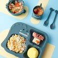 thumbnail image 3 of Bowl Plate Set, Toddler Divided Plate Set Cartoon Dinosaur  For Home Use, 3 of 8