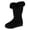 Black, variant on Women's Platform Snow Boots Suede Mid Calf Boots with Side Zipper Furry Lined Waterproof Suede Round Toe Winter Boots