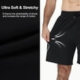 thumbnail image 6 of Taigaofy Lightweight Men's Athletic Shorts Quick Dry Moisture-Wicking for Gym Running Training Black L, 6 of 8