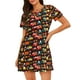 thumbnail image 1 of Fotbe Construction Truck Bata de Dormir para Mujer con Estampado, Camisón de Algodón de Manga Corta, Ropa de Dormir Casual, 1 of 6