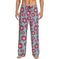thumbnail image 2 of Lsque Daisies Flowers Print Men's Pajama Pants, Lounge Pant - Comfortable Home Wear,Elastic Waistband, Stylish Design-Small, 2 of 9