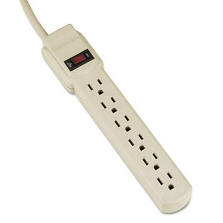 Innovera IVR73304 6-Outlet 1.94 in. x 10.19 in. x 1.19 in. Power Strip with 4 ft. Cord - Ivory