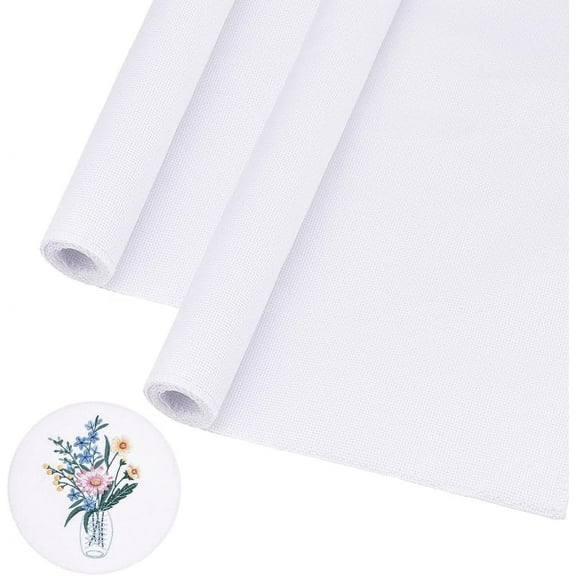 2pcs Cross-stitch Cloth Aida Cloth White 1000x500x0.5mm