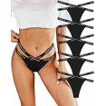 thumbnail image 1 of Pack de 6 Tangas de Algodón para Mujer, Ropa Interior Sexy para Mujer, Ropa Interior con Cintura Alta y Cinturón Deportivo, en Multipack, 1 of 5